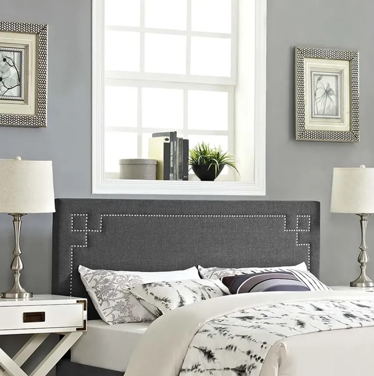 Josie Queen Upholstered Fabric Headboard