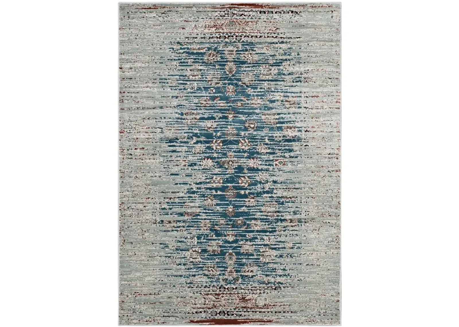 Hesper  Distressed Contemporary Floral Lattice 5x8 Area Rug