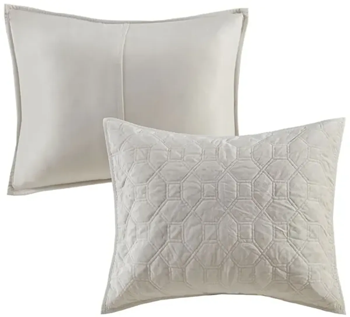 Madison Park Harper Ivory 3 Piece Velvet Quilt Set