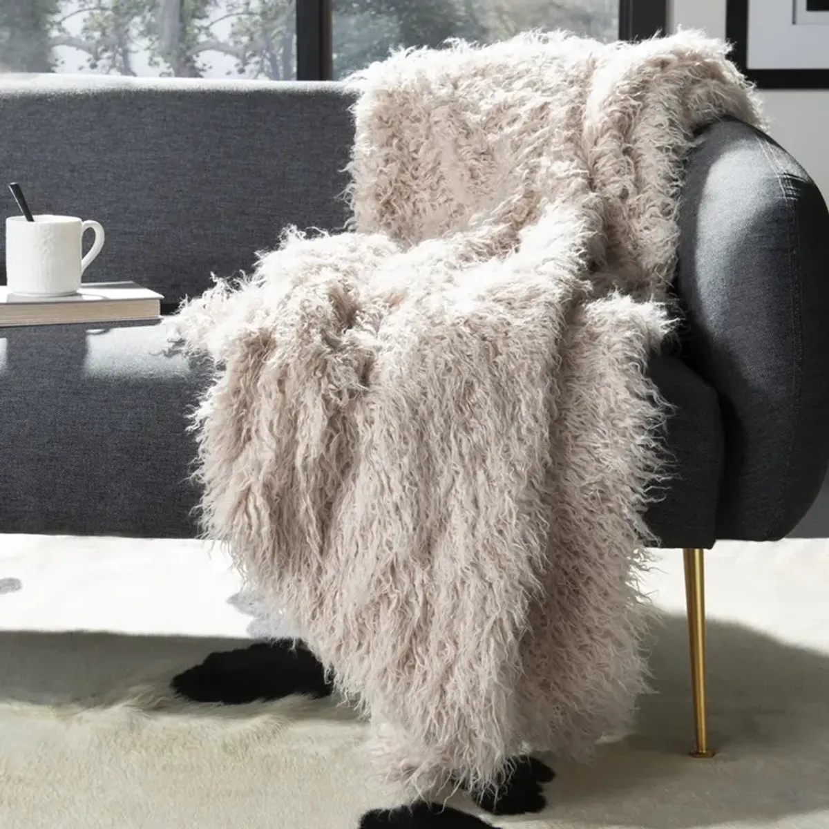 Faux Sheepskin Throw