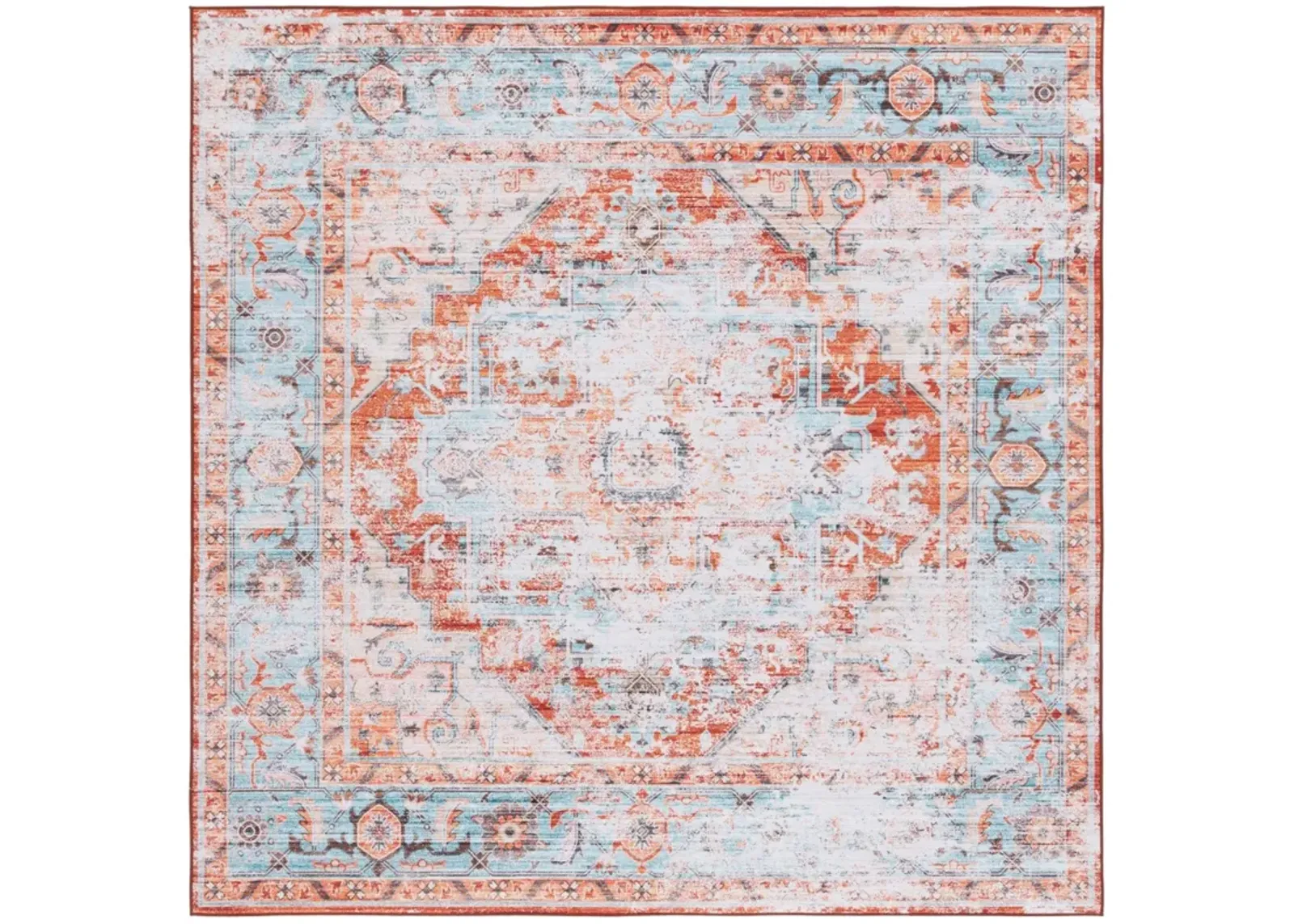 TUCSON 928 TURQUOISE  6' x 6' Square Square Rug