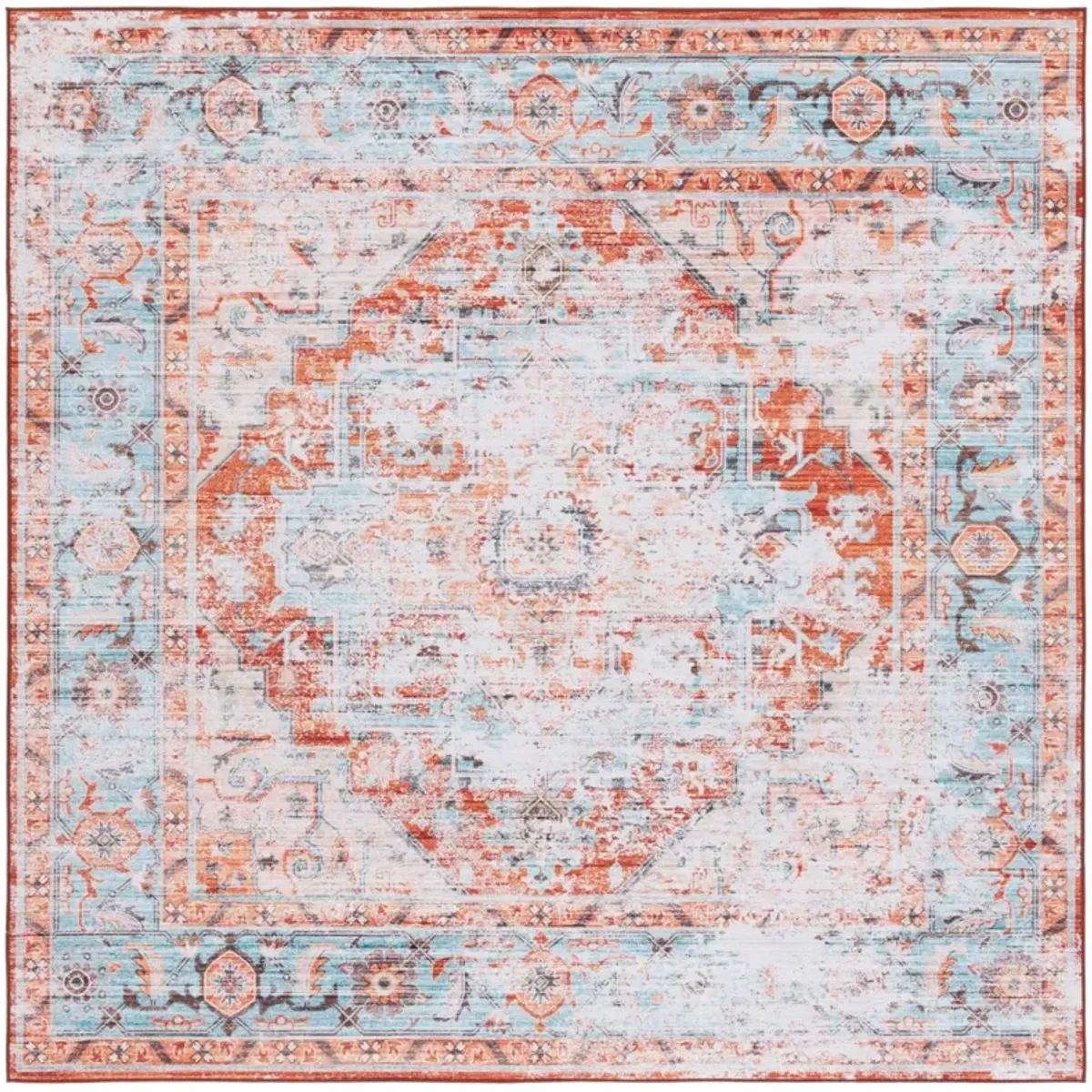 TUCSON 928 TURQUOISE  6' x 6' Square Square Rug