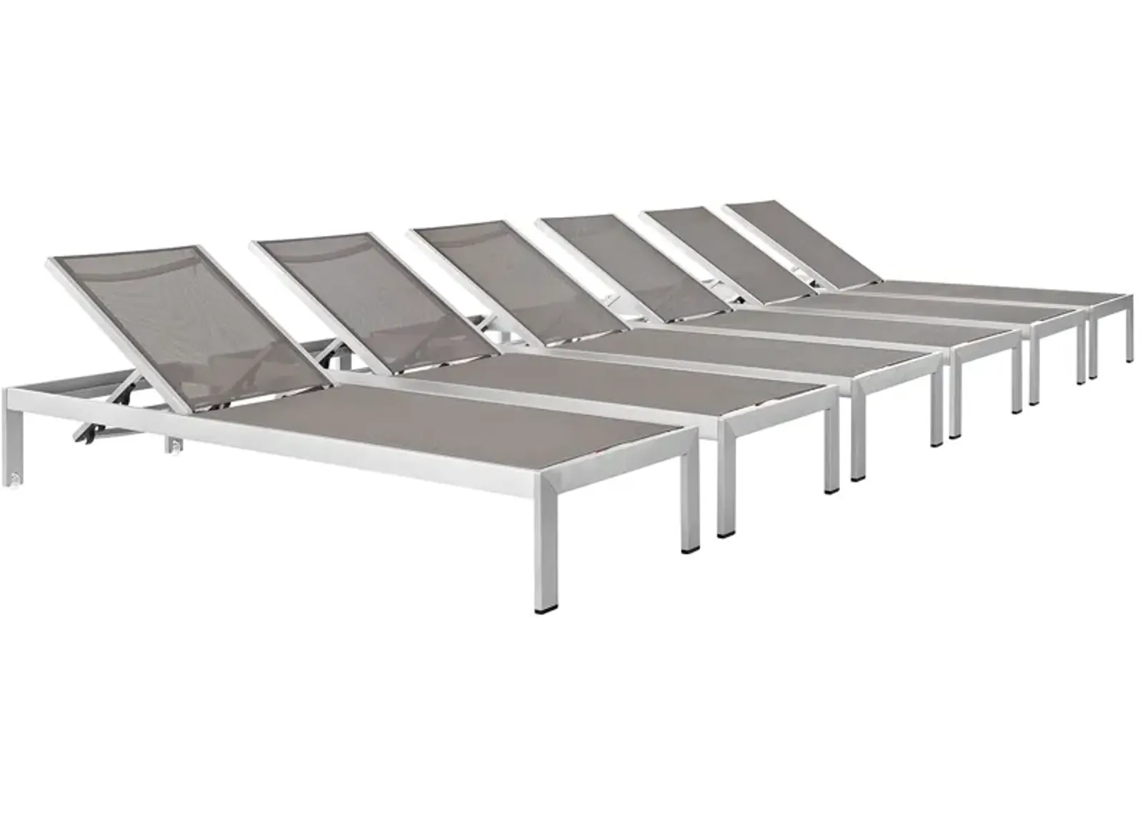 Shore Chaise Outdoor Patio Aluminum Set of 6