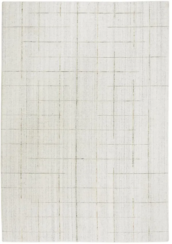 Kiki Ivory Solid/Tone on Tone  Wool 5' x 7'6" rectangle Rug
