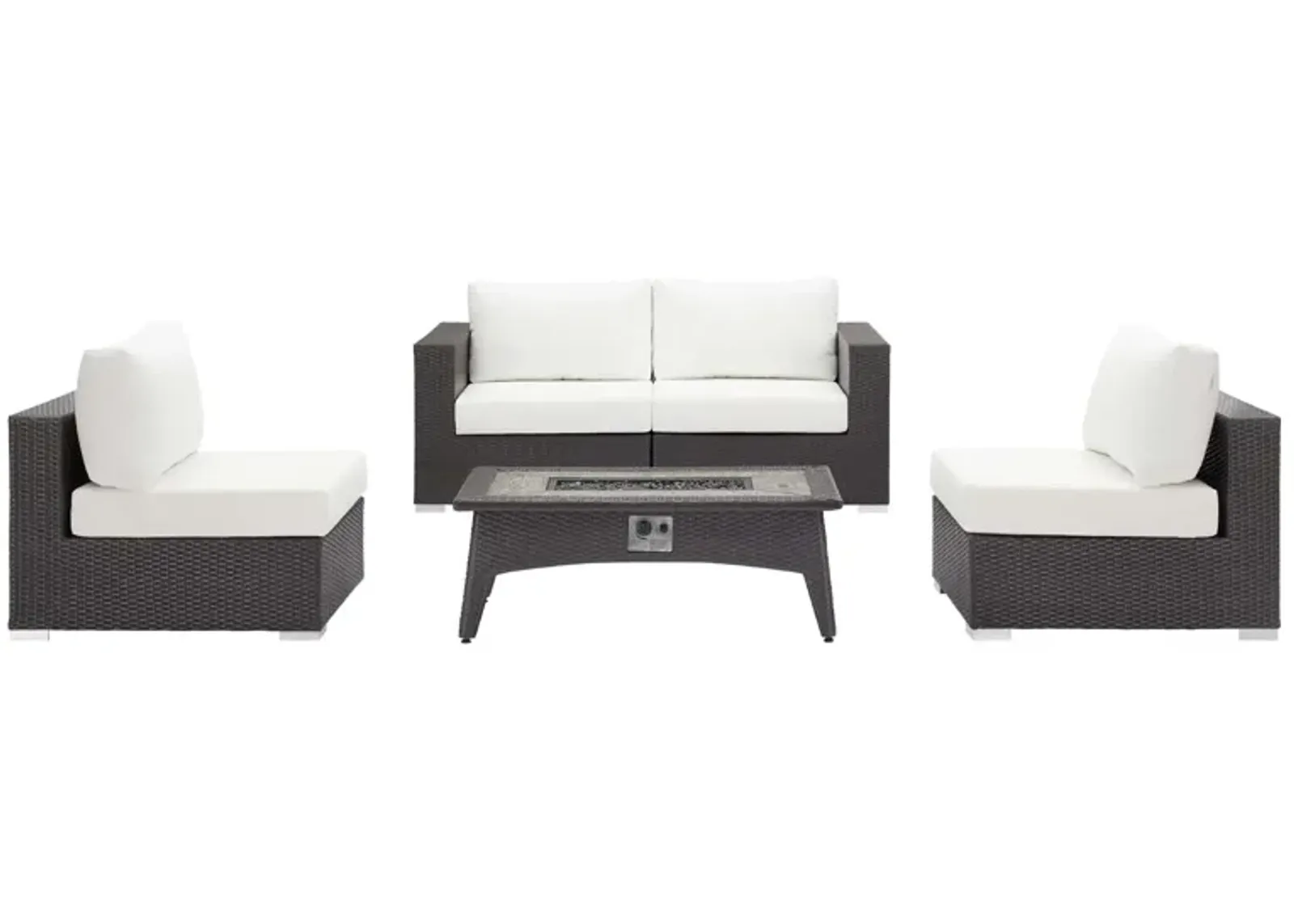 Convene 5 Piece Set Outdoor Patio with Fire Pit