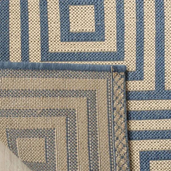 LINDEN 173 Collection LND173N-5 Cream / Blue 5'-3" X 7'-6"