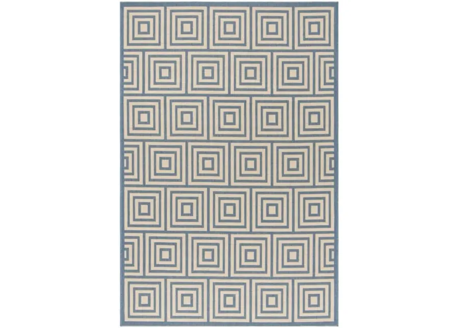 LINDEN 173 Collection LND173N-5 Cream / Blue 5'-3" X 7'-6"