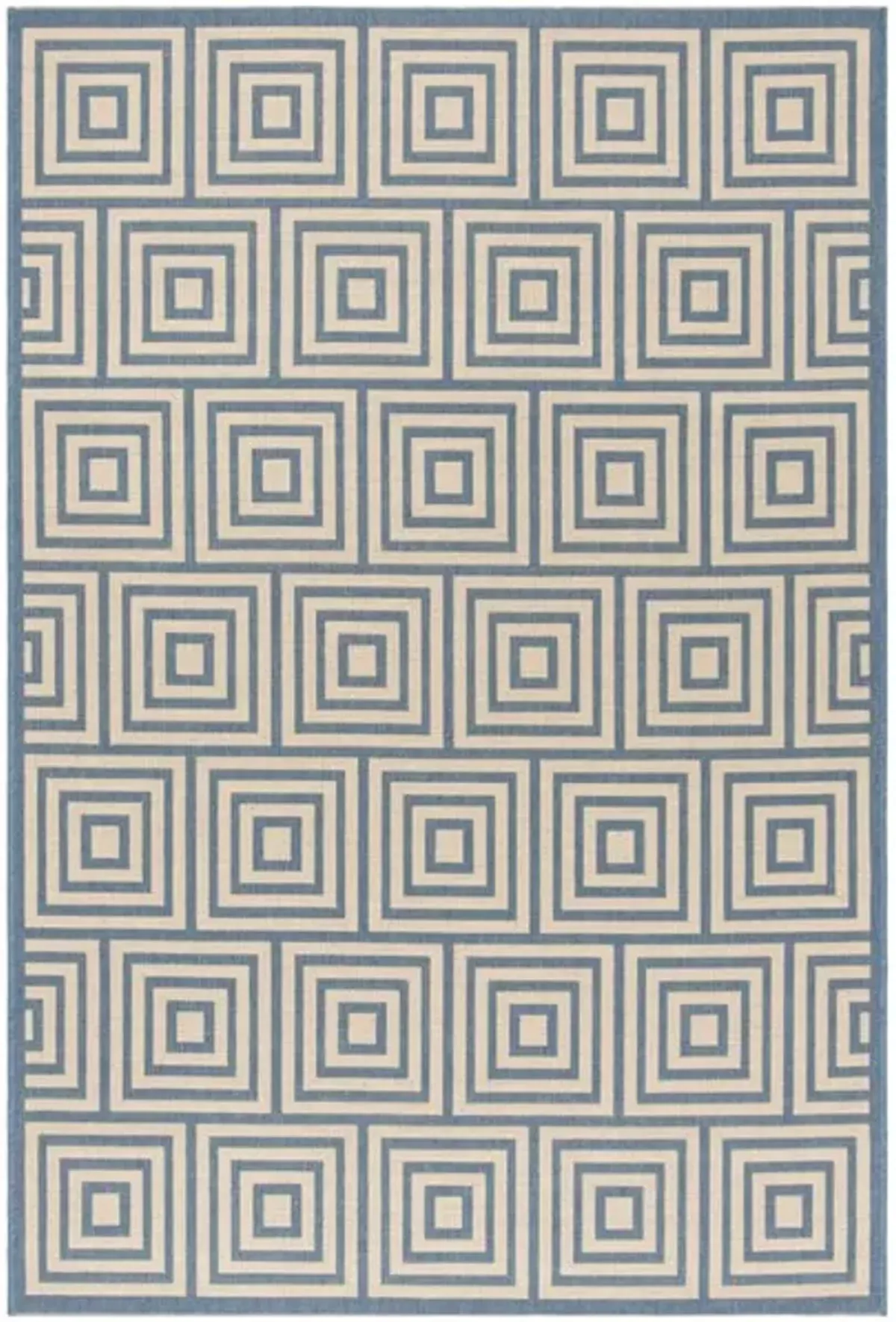 LINDEN 173 Collection LND173N-5 Cream / Blue 5'-3" X 7'-6"