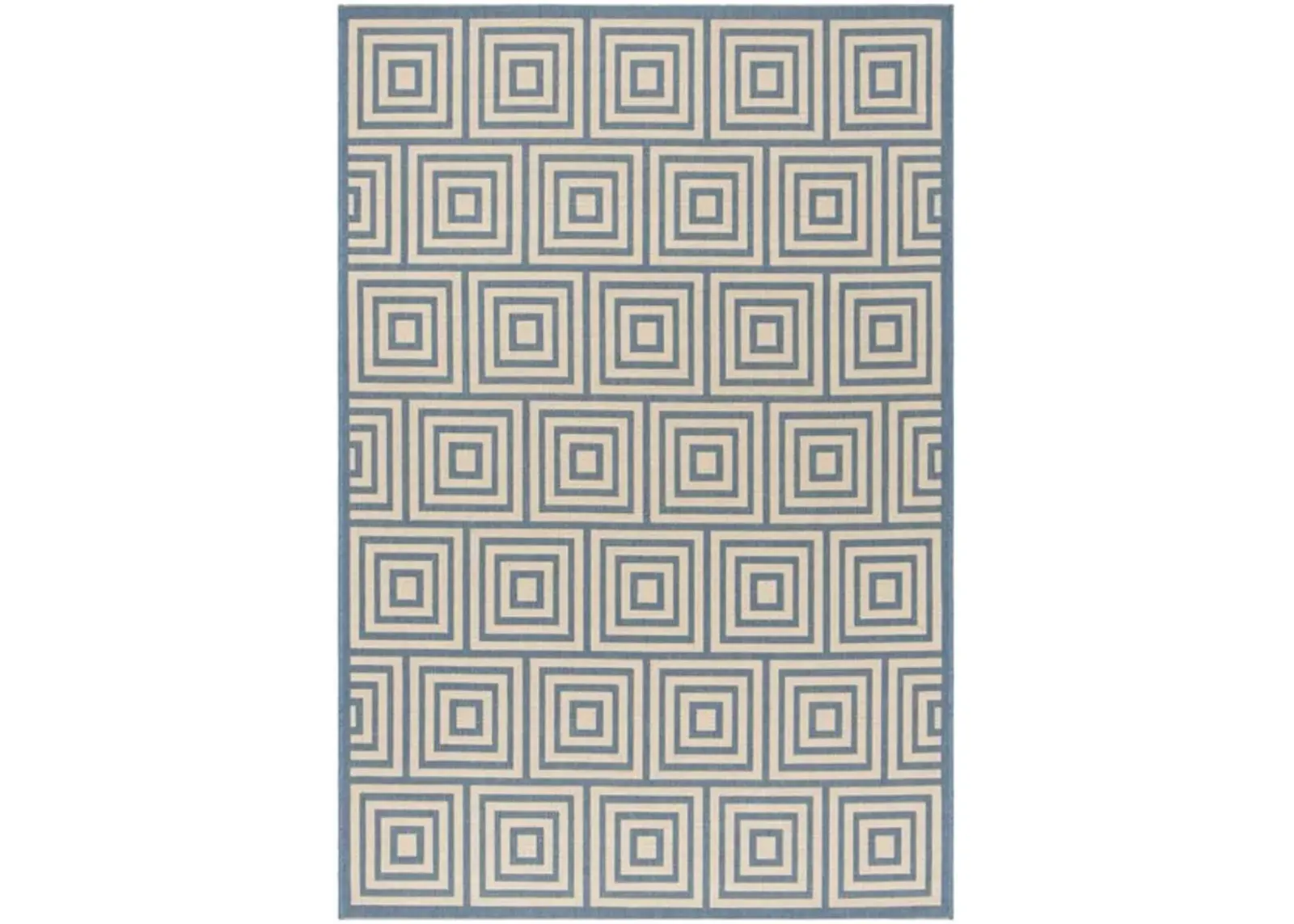 LINDEN 173 Collection LND173N-5 Cream / Blue 5'-3" X 7'-6"