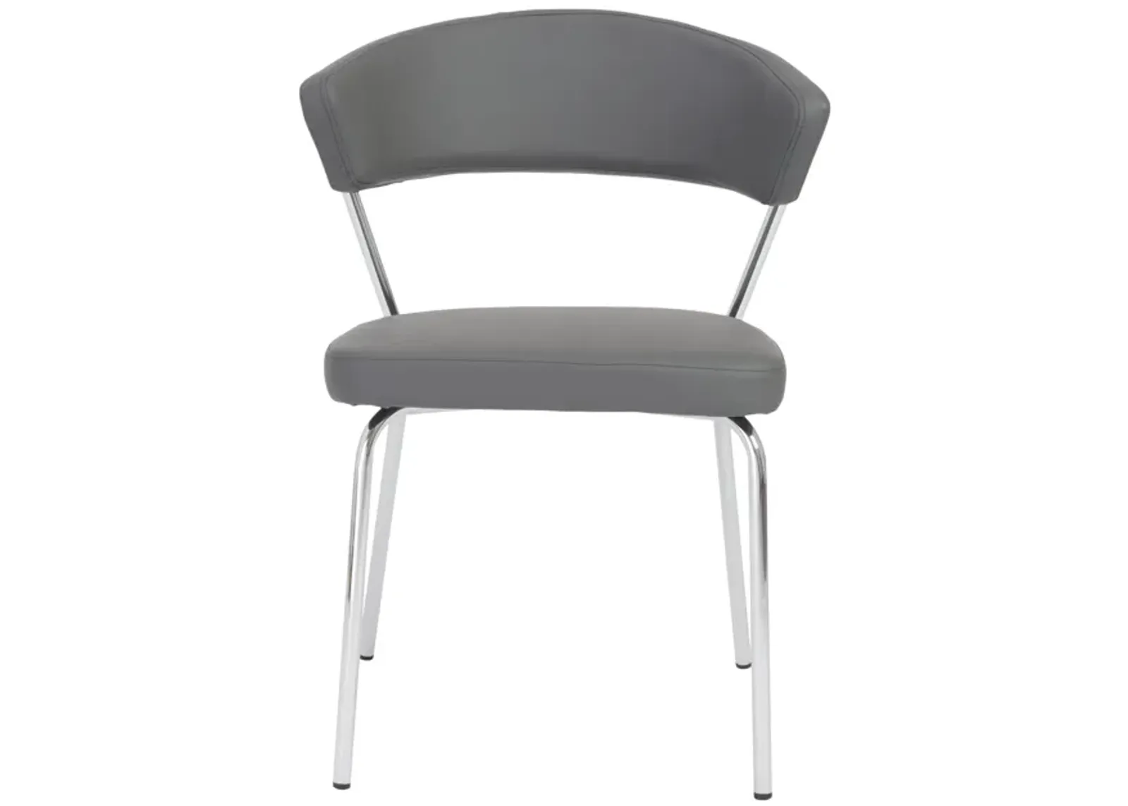 Draco Dining Chair in Gray with Chrome Legs - Set of 2