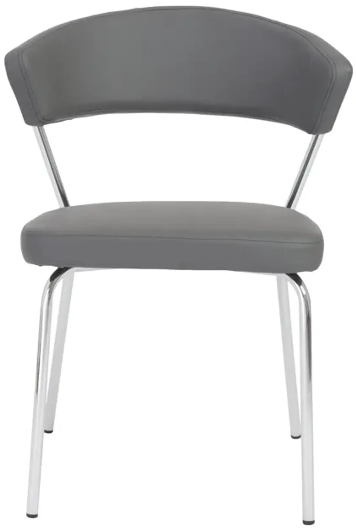 Draco Dining Chair in Gray with Chrome Legs - Set of 2