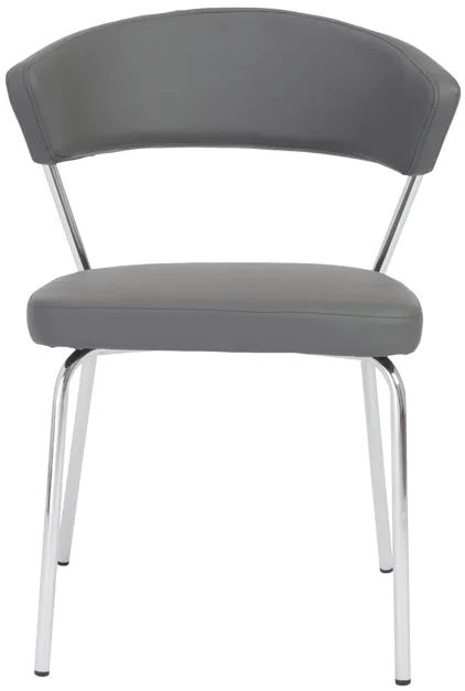 Draco Dining Chair in Gray with Chrome Legs - Set of 2