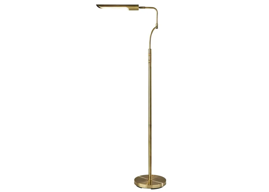 Zane LED Floor Lamp w. Smart Switch- Antique Brass