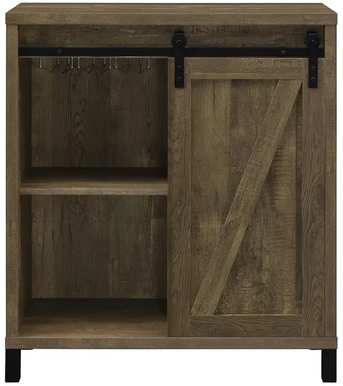 Arlington Bar Cabinet with Sliding Door Rustic Oak