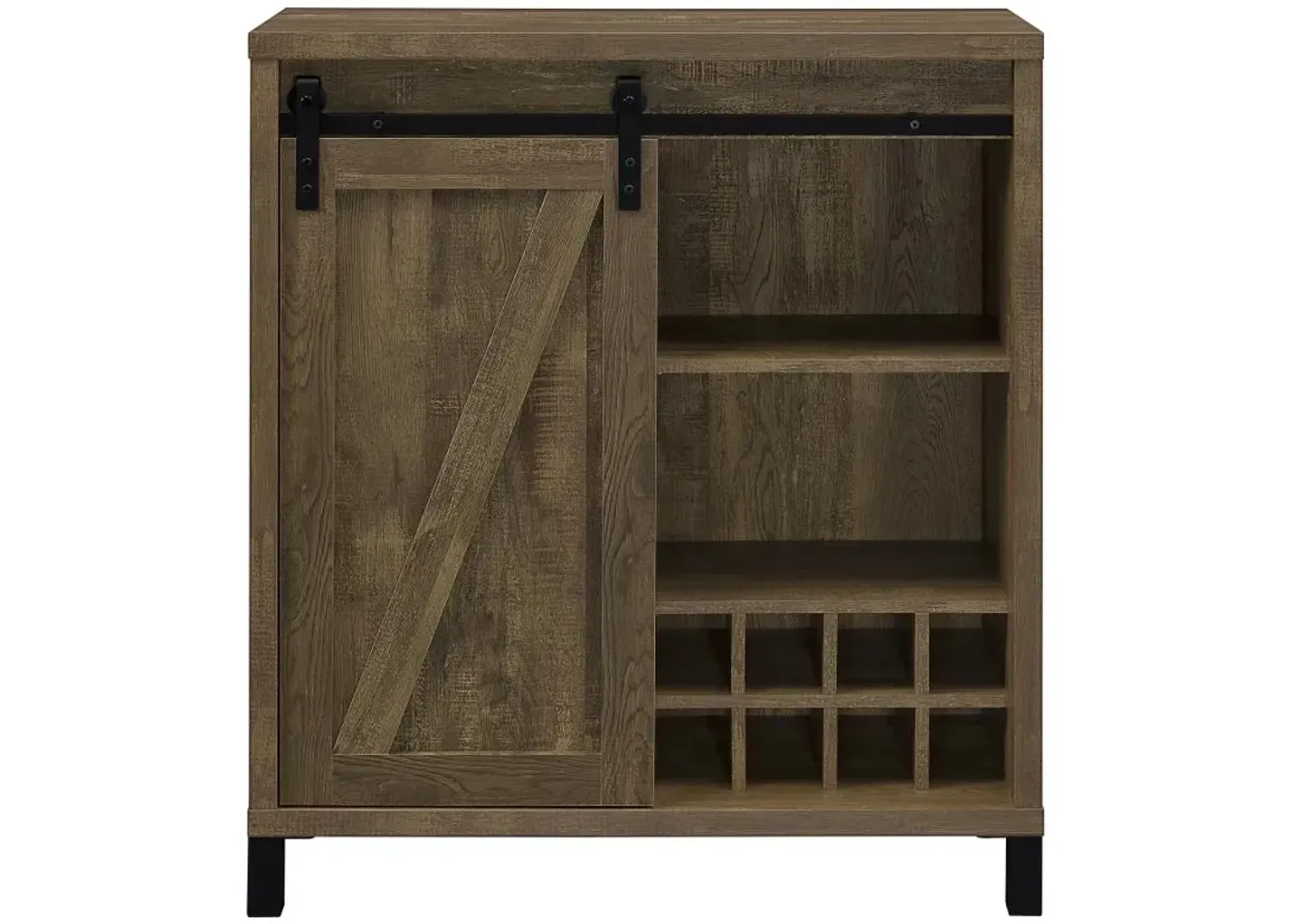 Arlington Bar Cabinet with Sliding Door Rustic Oak