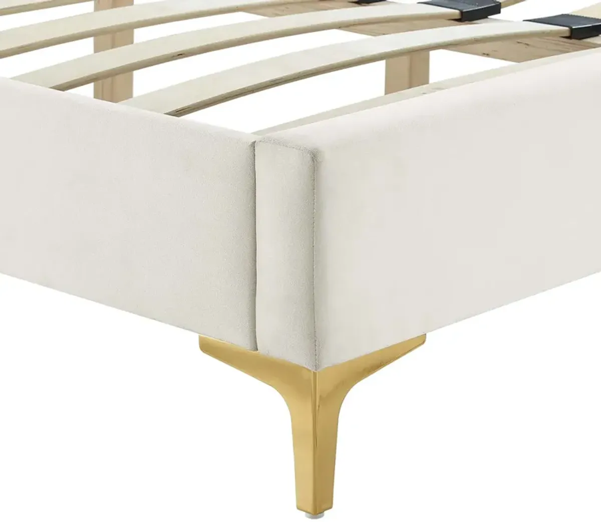 Leah Chevron Tufted Performance Velvet Twin Platform Bed