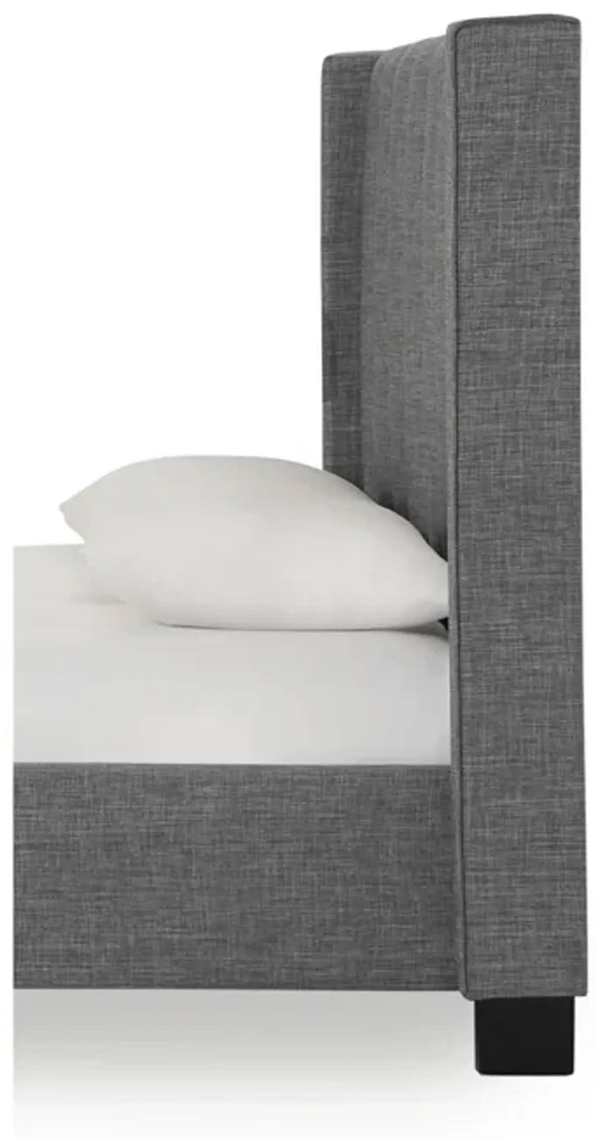 Palermo Full-size Upholstered Wingback Headboard in Dark Stone