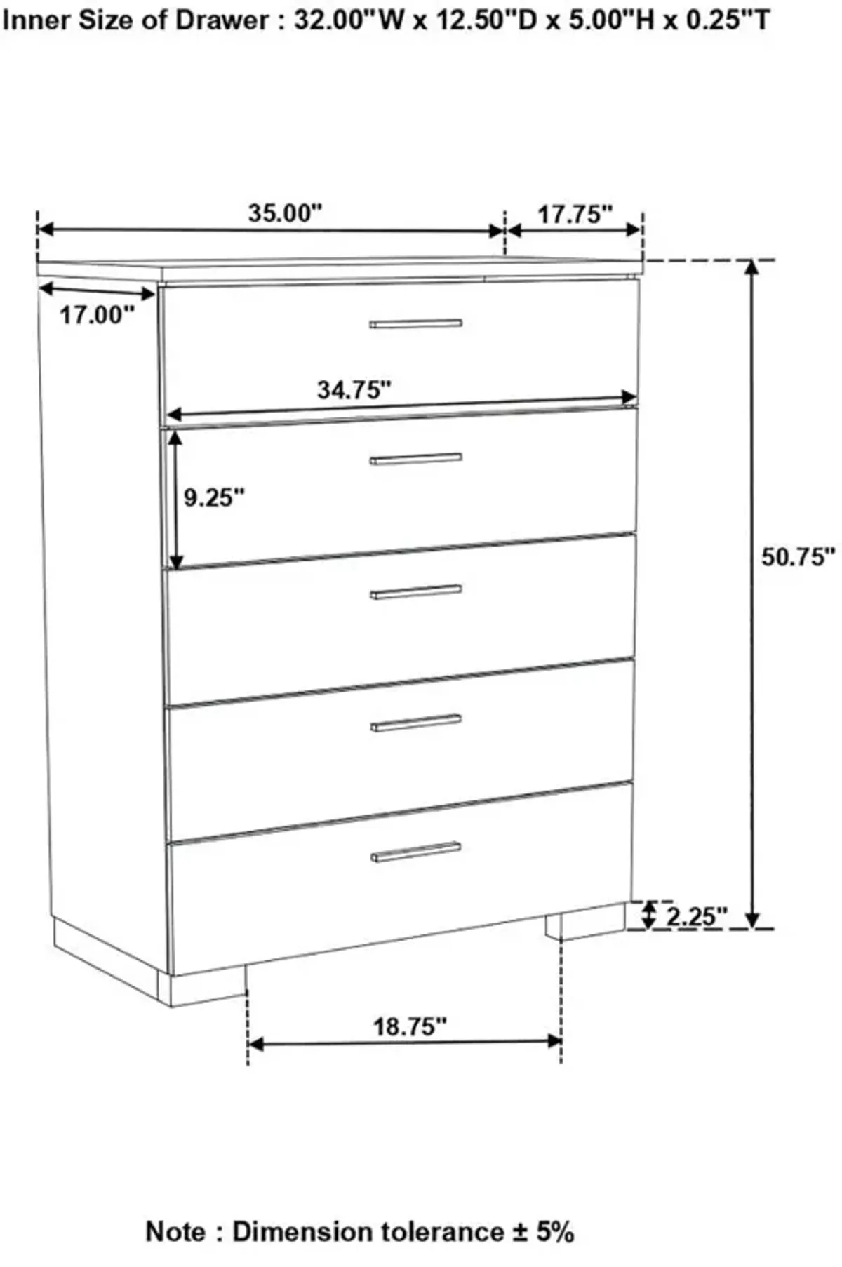 Felicity 5-Drawer Chest