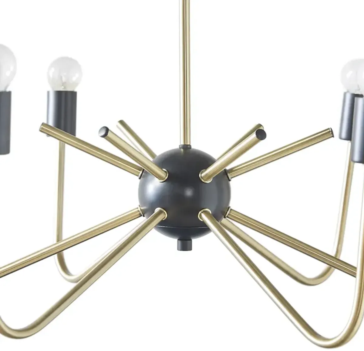 Hampton Hill Alexis Antique Brass/Black 6-Light Metal Chandelier