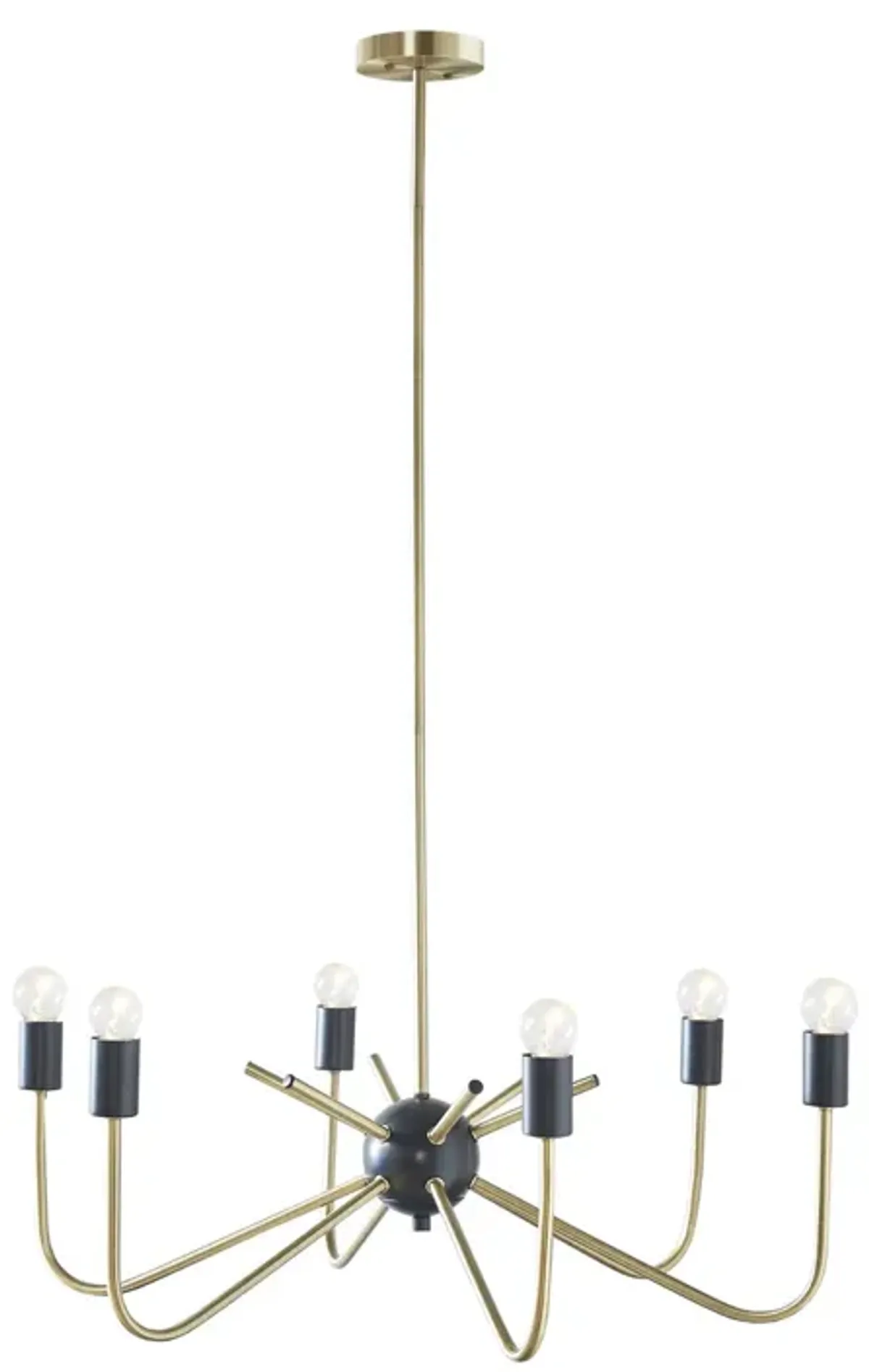 Hampton Hill Alexis Antique Brass/Black 6-Light Metal Chandelier