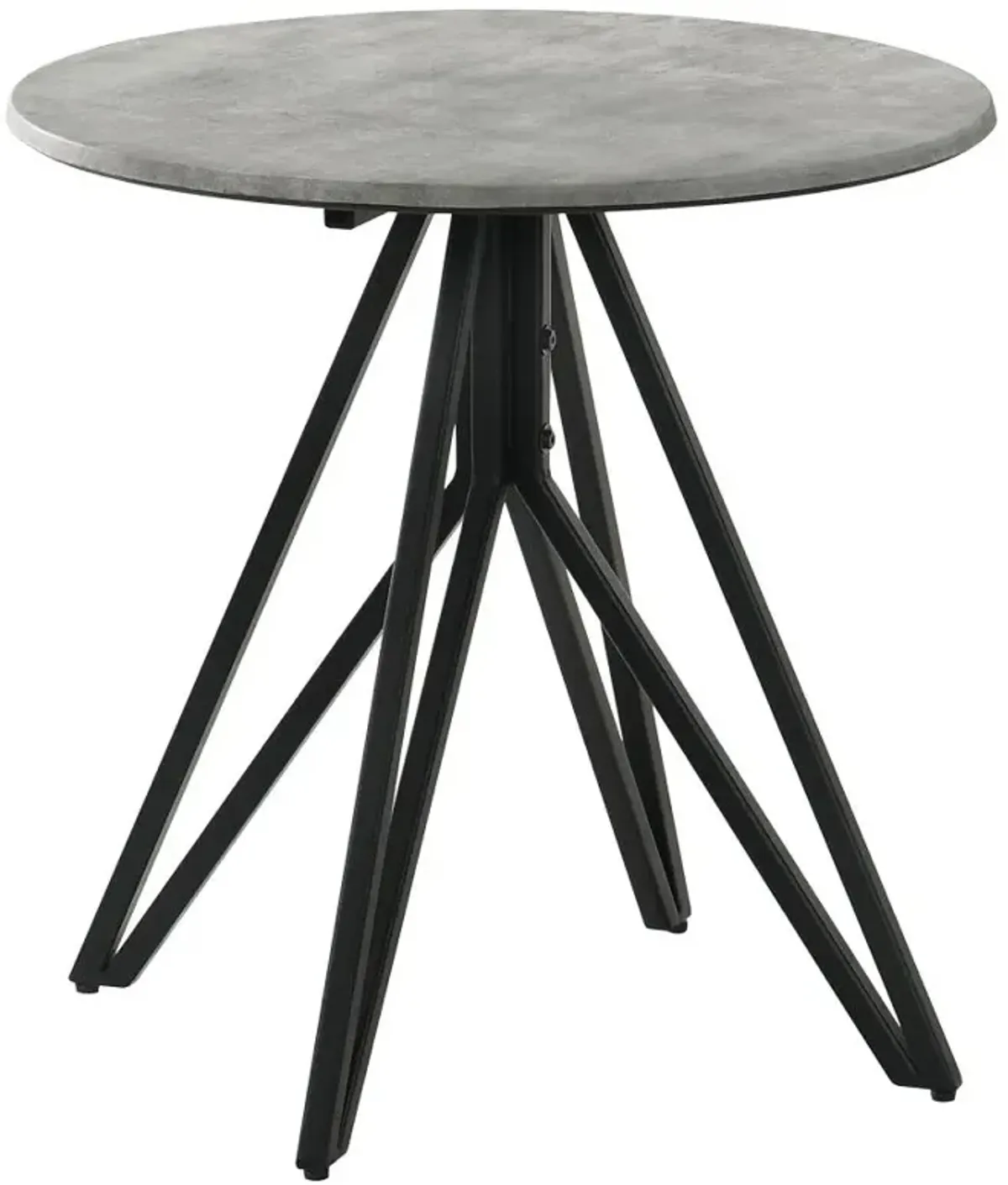 Hadi Round End Table with Hairpin Legs Cement and Gunmetal