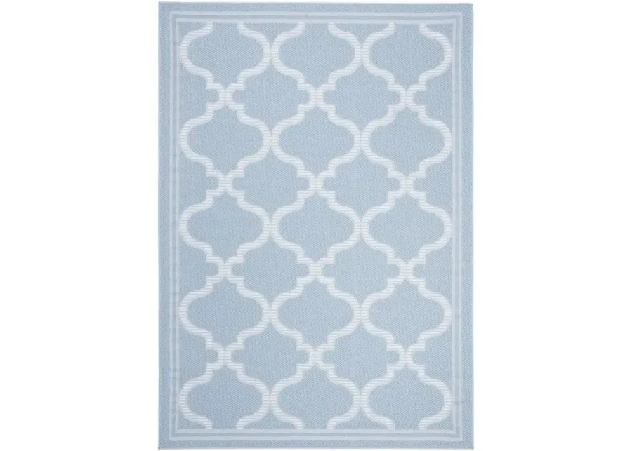 Safavieh BERMUDA 800 Collection BMU810M-7SQ Light Blue / Ivory 6'-7" X 6'-7" Square