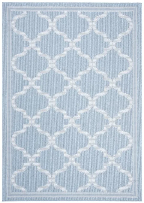 Safavieh BERMUDA 800 Collection BMU810M-7SQ Light Blue / Ivory 6'-7" X 6'-7" Square