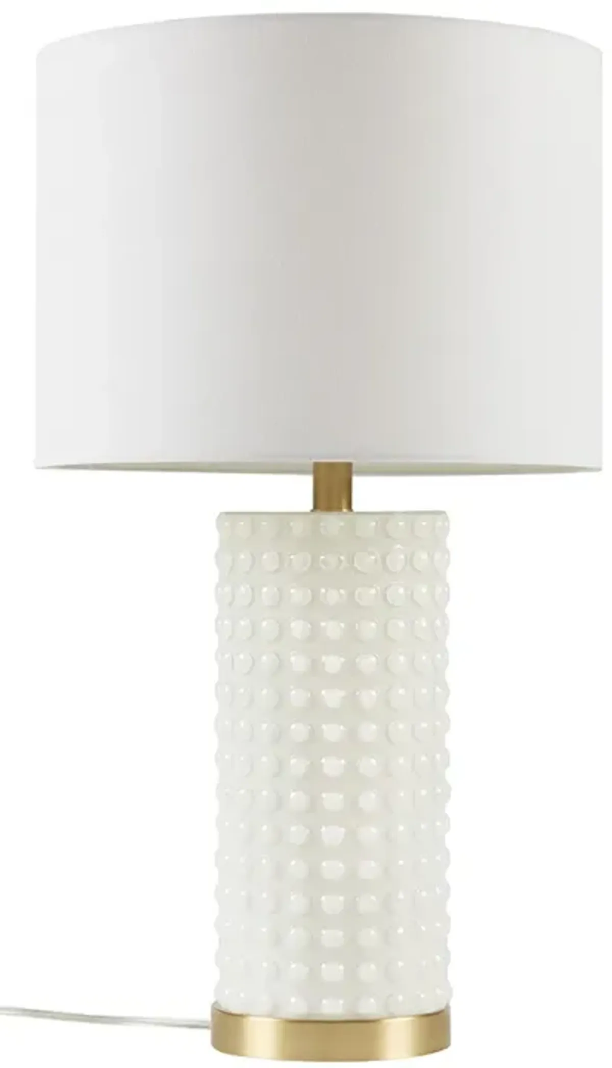 INK+IVY Grace Ivy White/Gold Textured Dot Table Lamp