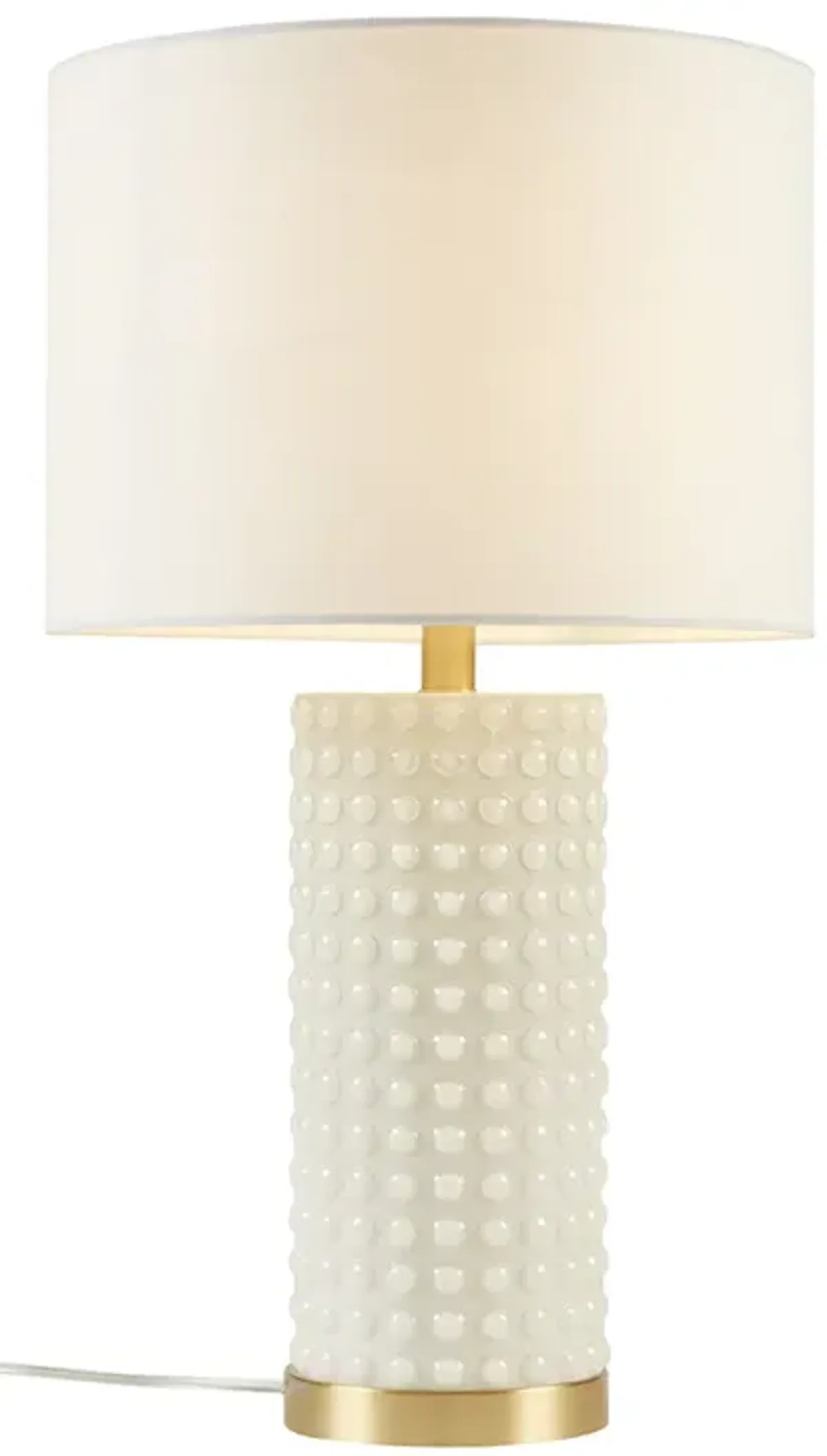 INK+IVY Grace Ivy White/Gold Textured Dot Table Lamp