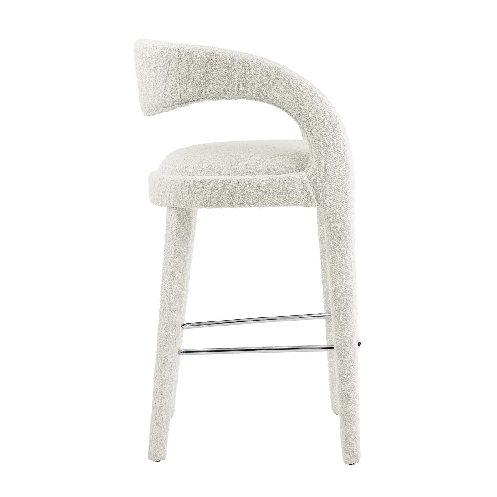 Pinnacle Boucle Upholstered Bar Stool Set of Two