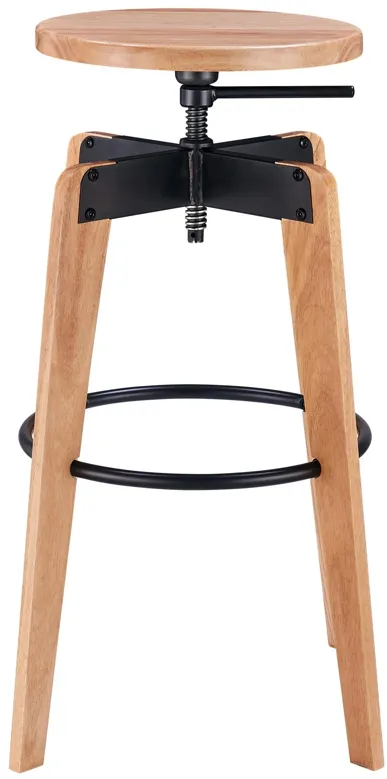 nelson kd adjustable stool, natural/ metallic gunmetal