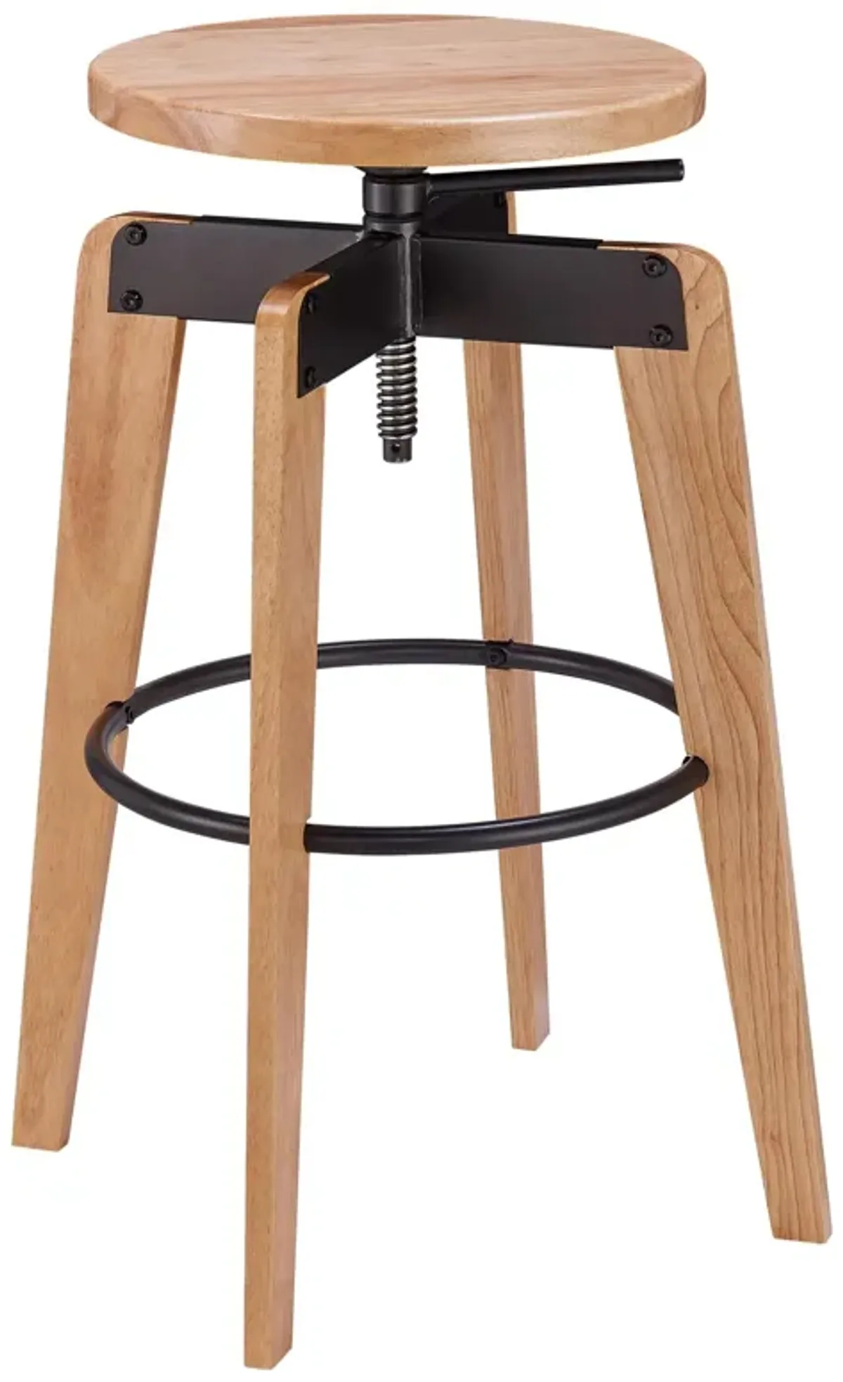 nelson kd adjustable stool, natural/ metallic gunmetal