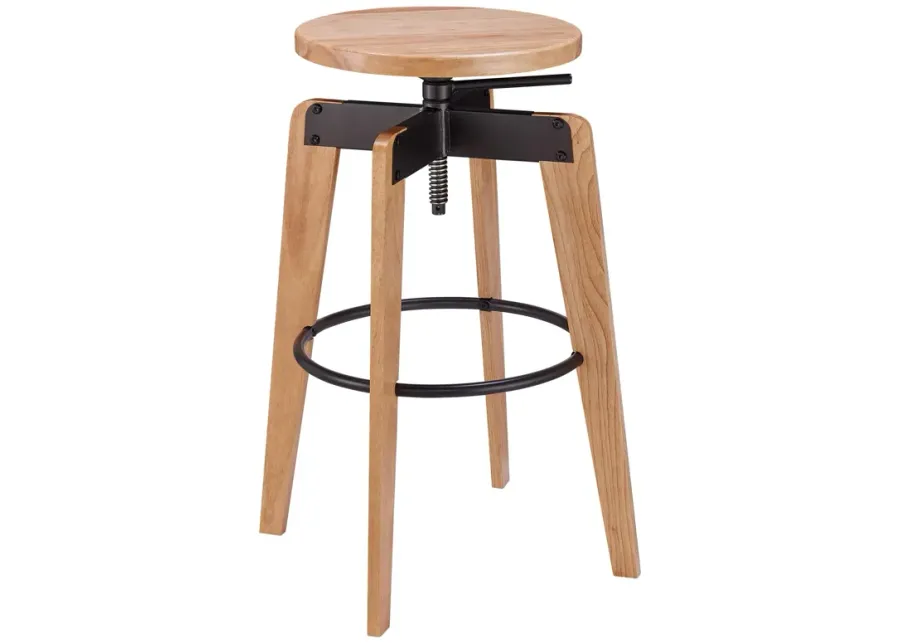 nelson kd adjustable stool, natural/ metallic gunmetal