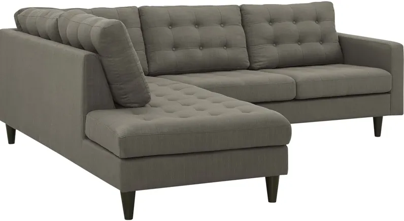 Empress 2-Piece Upholstered Left Facing Bumper Sectional