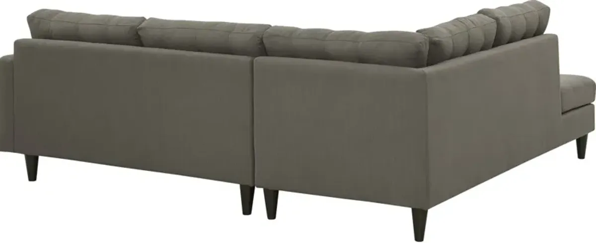 Empress 2-Piece Upholstered Left Facing Bumper Sectional