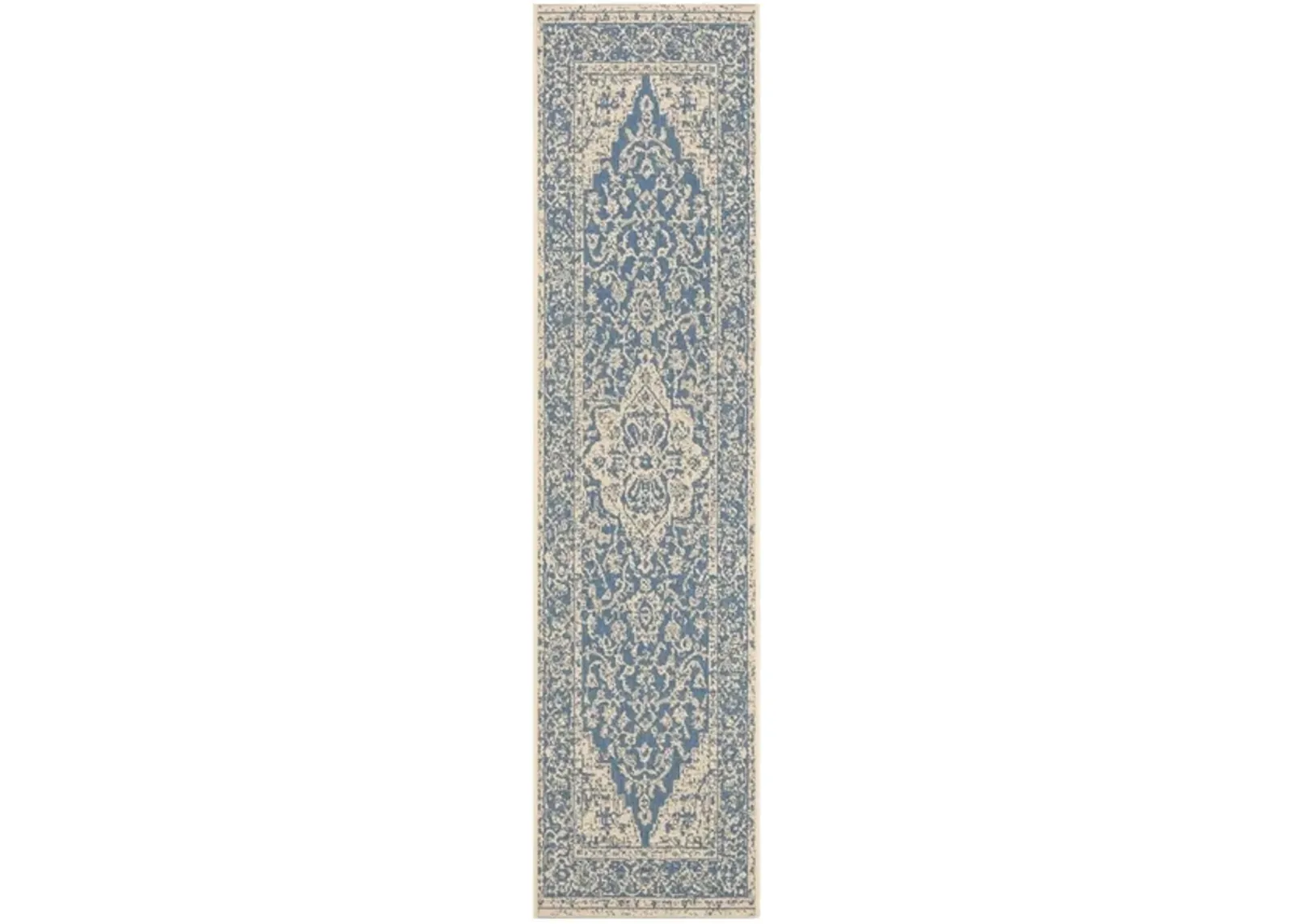 Safavieh BEACH HOUSE Collection BHS137M-28 Blue / Creme 2'-2" X 8'