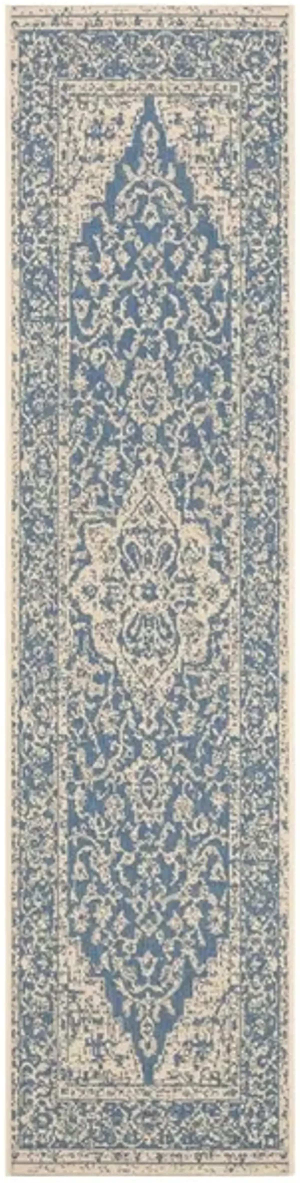 Safavieh BEACH HOUSE Collection BHS137M-28 Blue / Creme 2'-2" X 8'