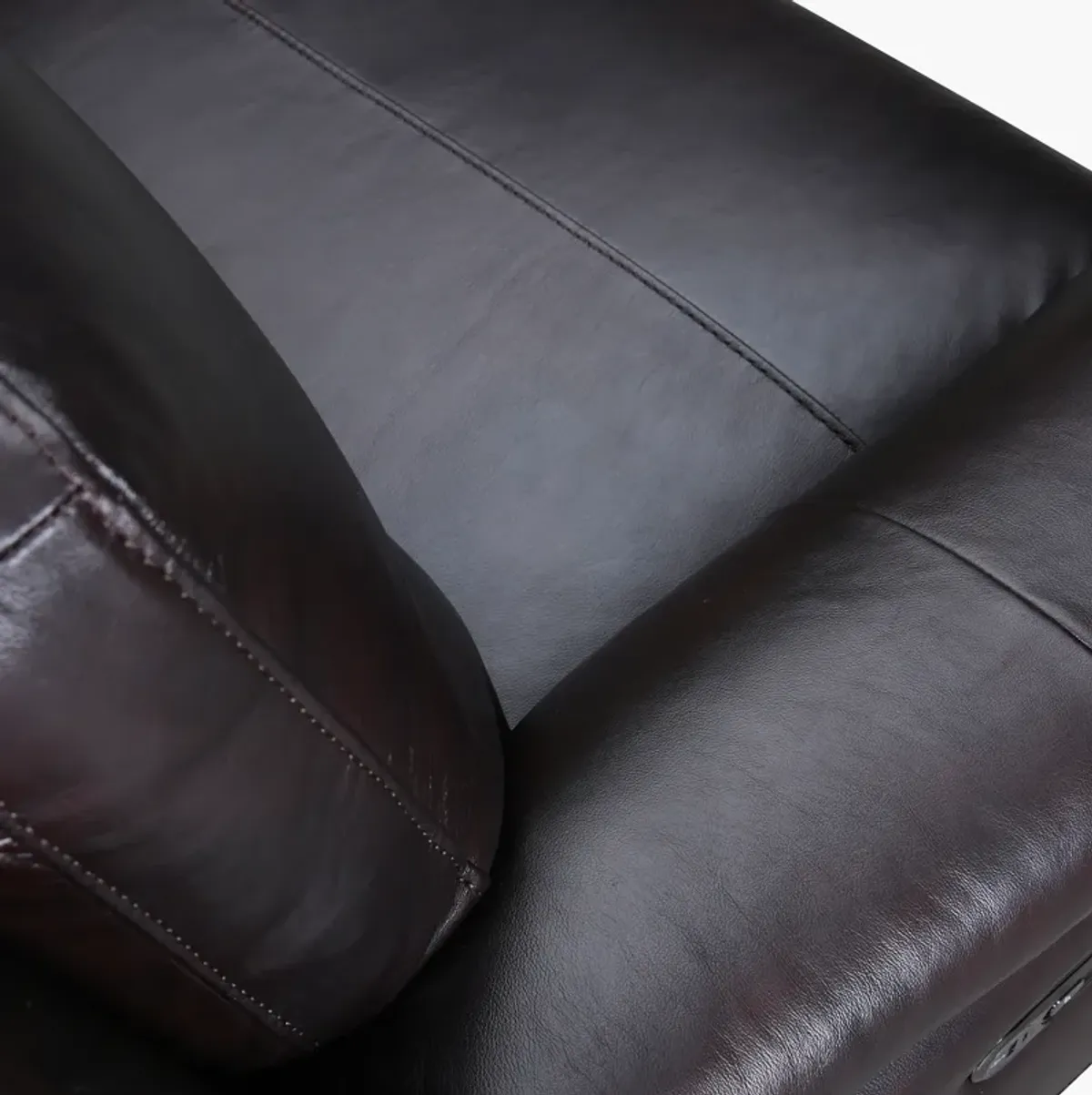 Lizette 65" Brown Leather Power Recliner Loveseat with USB