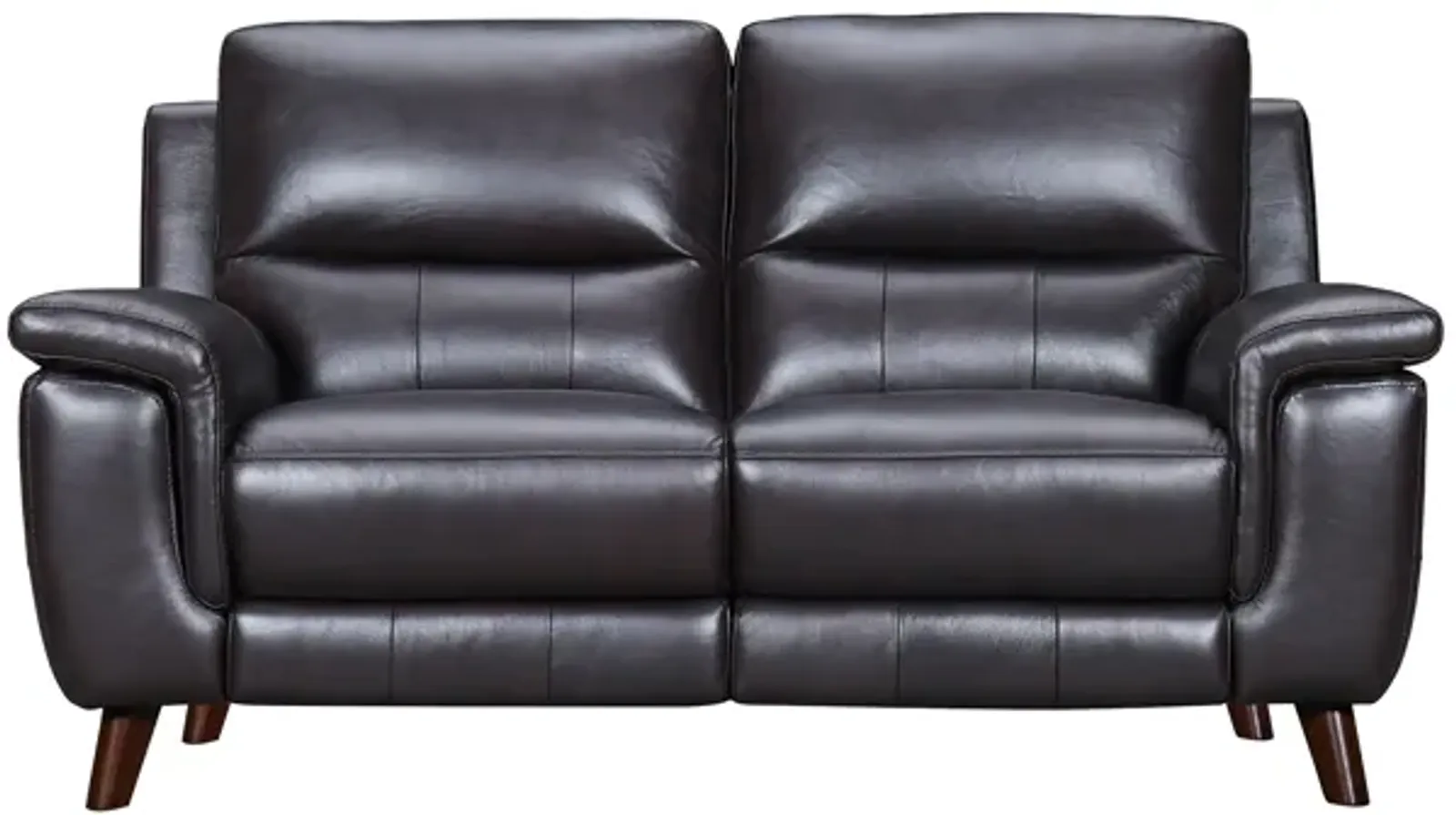 Lizette 65" Brown Leather Power Recliner Loveseat with USB