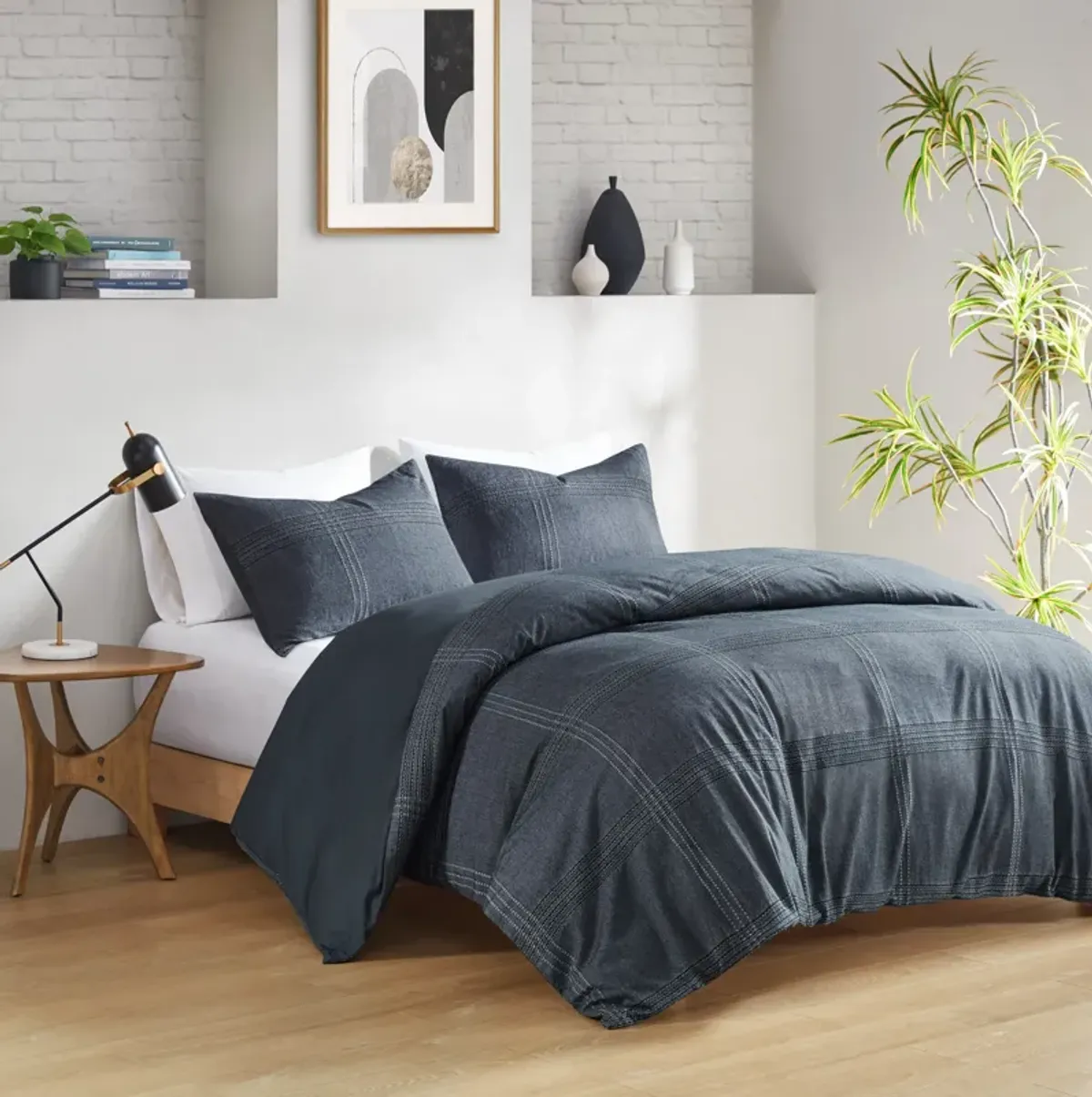 Croscill Casual Anders Charcoal 3 Piece Duvet Set