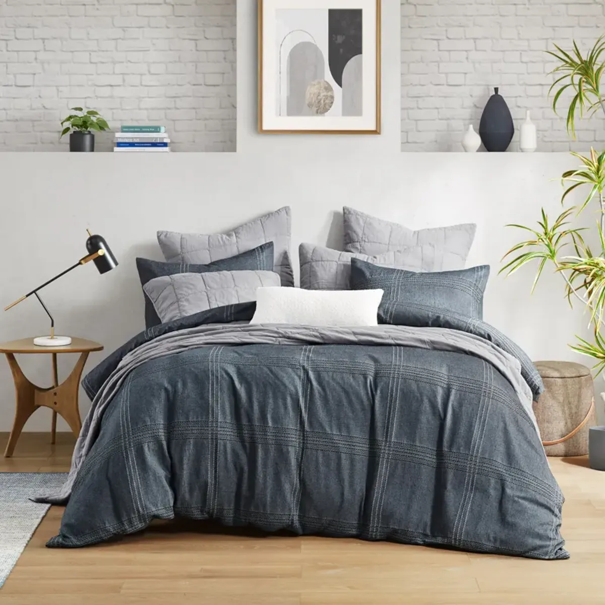 Croscill Casual Anders Charcoal 3 Piece Duvet Set