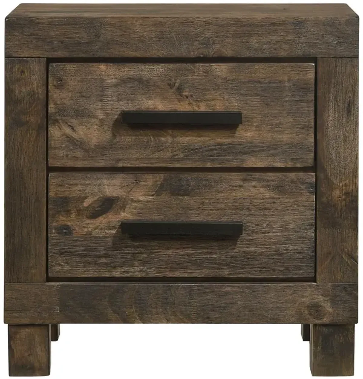 Aaron 2-Drawer Nightstand Rustic Golden Brown