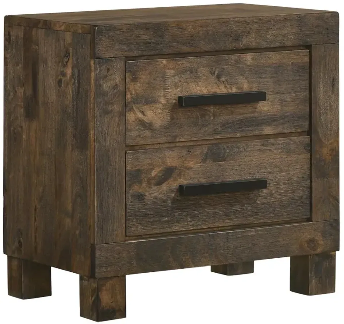 Aaron 2-Drawer Nightstand Rustic Golden Brown