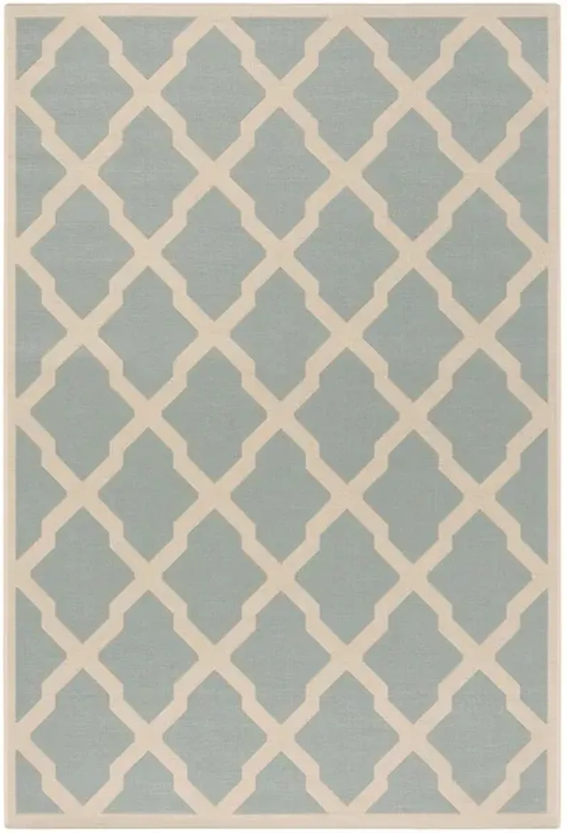 Safavieh BEACH HOUSE Collection BHS122K-3 Aqua / Cream 3' X 5'