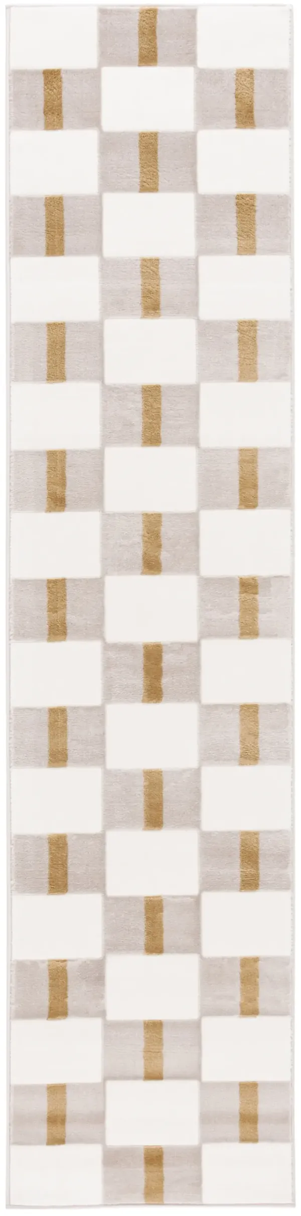 GROOVE 102 IVORY  2'-3' x 8' Runner Rug