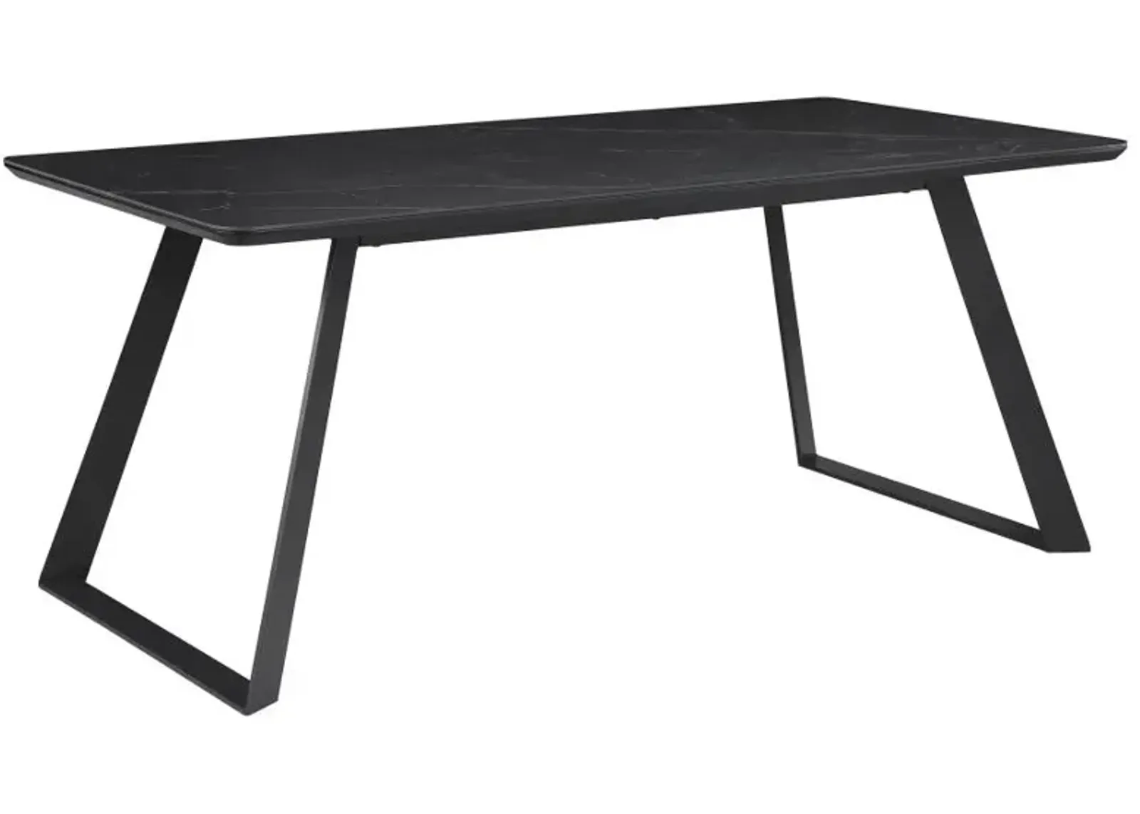 Smith Rectangle Ceramic Top Dining Table Black and Gunmetal