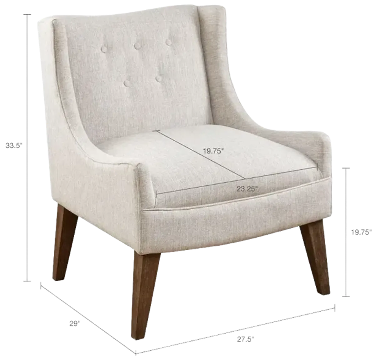 Madison Park Malabar Cream Accent Chair