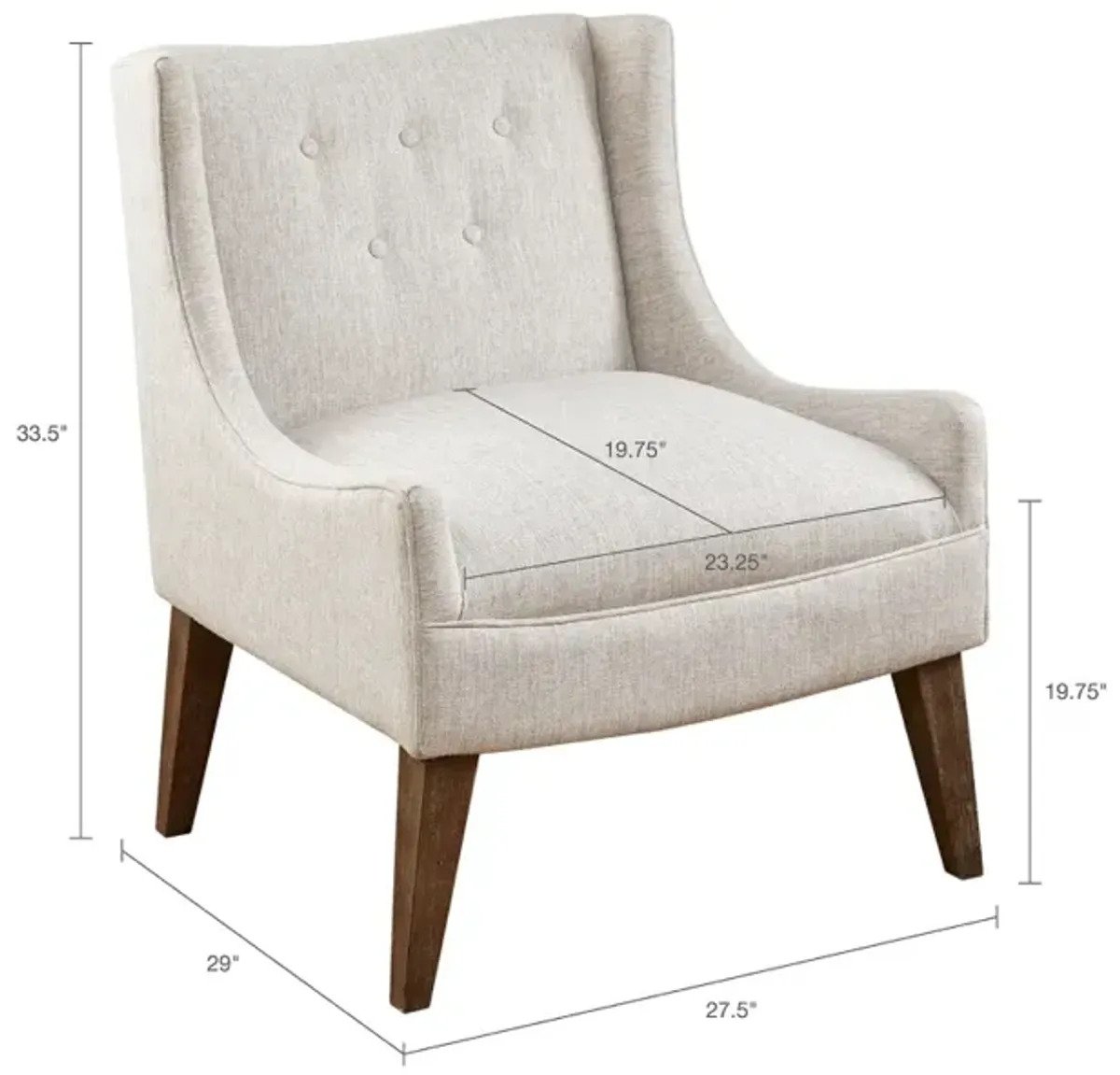 Madison Park Malabar Cream Accent Chair