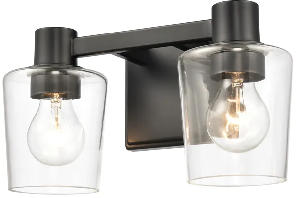 Celia 12" Wide 2-Light Vanity Light - Matte Black