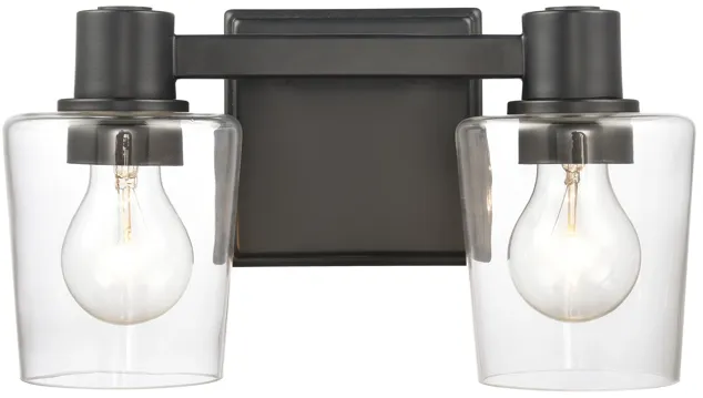 Celia 12" Wide 2-Light Vanity Light - Matte Black